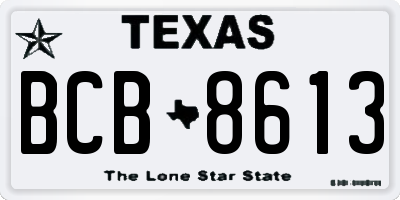 TX license plate BCB8613