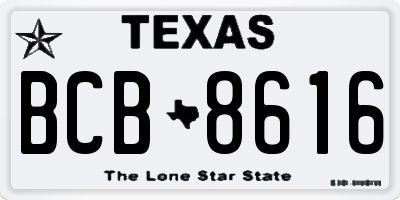 TX license plate BCB8616