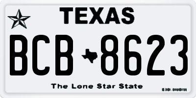 TX license plate BCB8623