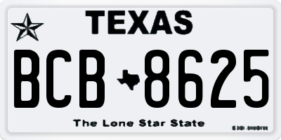 TX license plate BCB8625