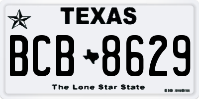 TX license plate BCB8629