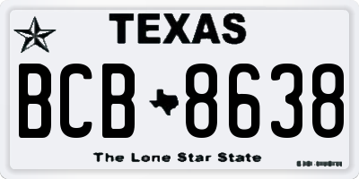 TX license plate BCB8638