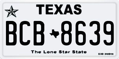 TX license plate BCB8639