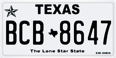 TX license plate BCB8647