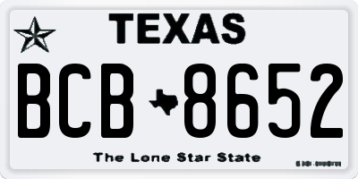 TX license plate BCB8652