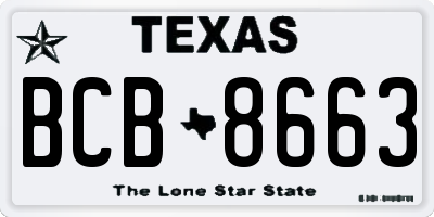 TX license plate BCB8663