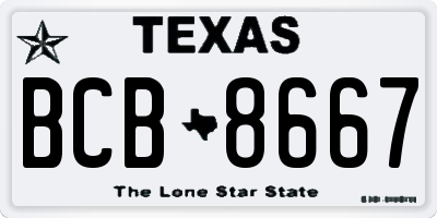 TX license plate BCB8667
