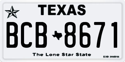 TX license plate BCB8671