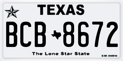 TX license plate BCB8672