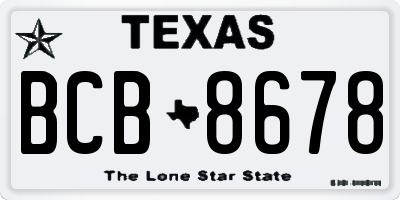 TX license plate BCB8678