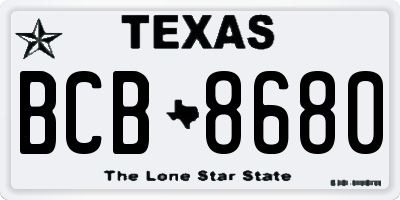 TX license plate BCB8680