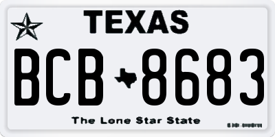 TX license plate BCB8683