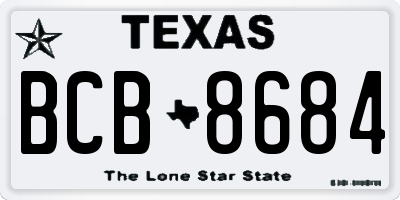 TX license plate BCB8684