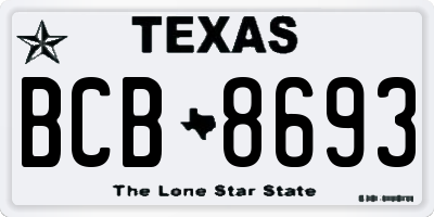 TX license plate BCB8693