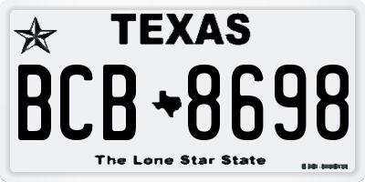 TX license plate BCB8698