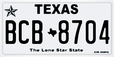 TX license plate BCB8704