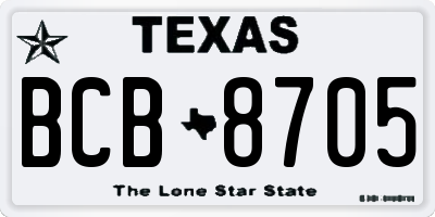 TX license plate BCB8705
