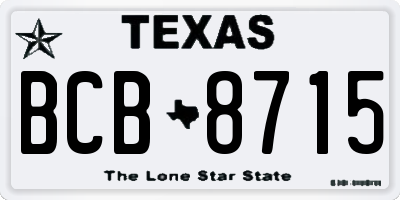 TX license plate BCB8715