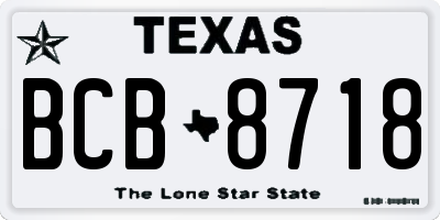 TX license plate BCB8718