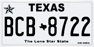 TX license plate BCB8722
