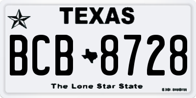 TX license plate BCB8728