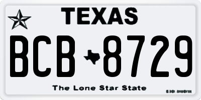 TX license plate BCB8729