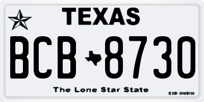 TX license plate BCB8730