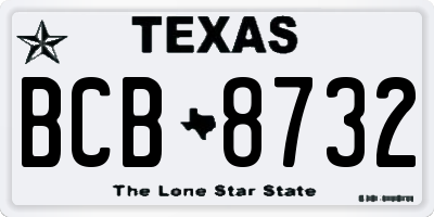 TX license plate BCB8732