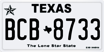 TX license plate BCB8733