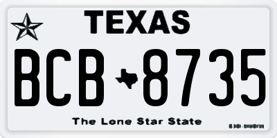 TX license plate BCB8735