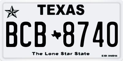 TX license plate BCB8740