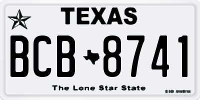 TX license plate BCB8741