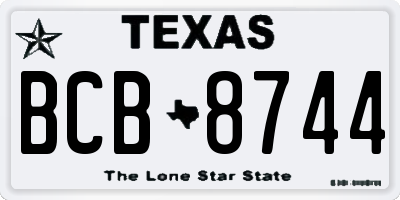 TX license plate BCB8744