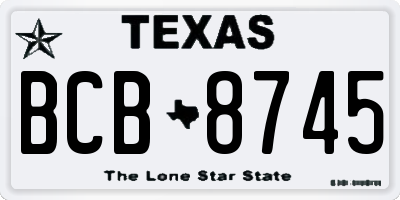 TX license plate BCB8745