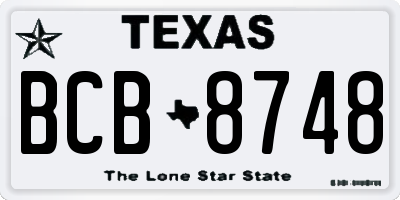 TX license plate BCB8748