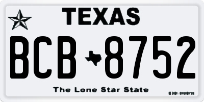 TX license plate BCB8752