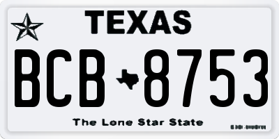 TX license plate BCB8753