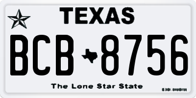 TX license plate BCB8756