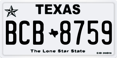 TX license plate BCB8759
