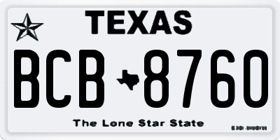 TX license plate BCB8760