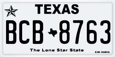 TX license plate BCB8763