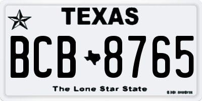 TX license plate BCB8765