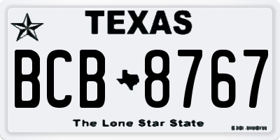 TX license plate BCB8767