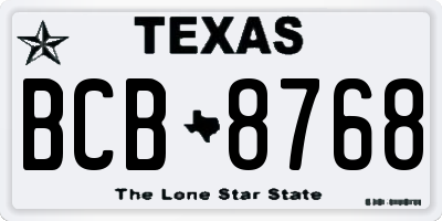 TX license plate BCB8768