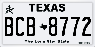 TX license plate BCB8772