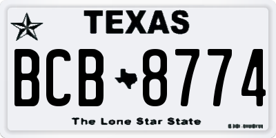 TX license plate BCB8774