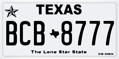 TX license plate BCB8777