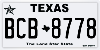 TX license plate BCB8778