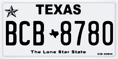 TX license plate BCB8780