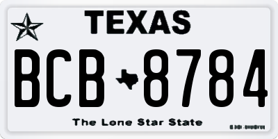 TX license plate BCB8784